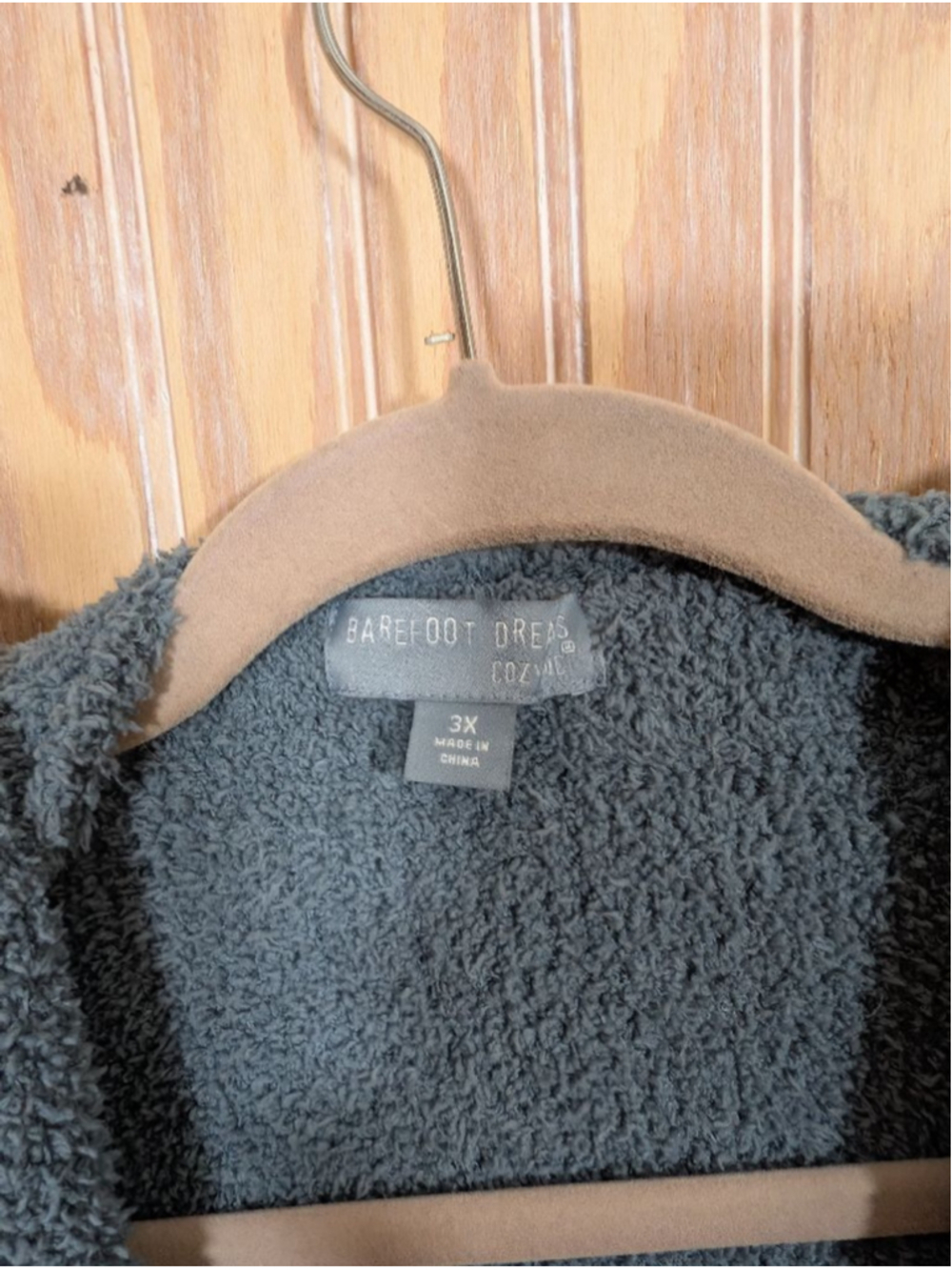 NWOT Barefoot Dreams Cozy Chic Hooded Blue Long Coatigan 3X - Picture 3 of 7